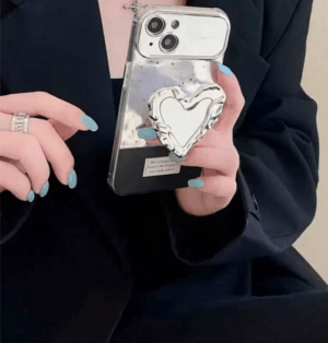 SUPPORT MIRROIR COEUR CHROME